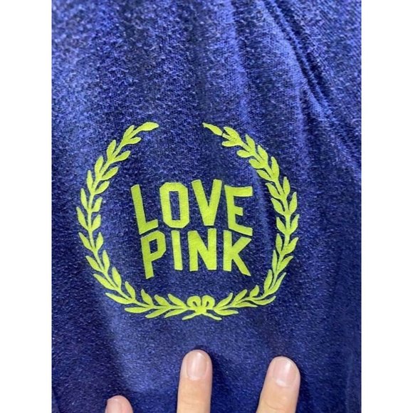 Victoria´s Secret Pink Sweater Womens Medium Blue Logo Long Sleeve‎ Zip Ladies - Picture 4 of 9